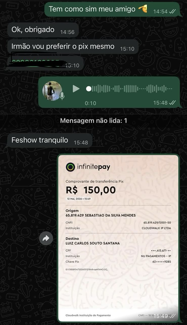 Preferiu dinheiro? R$ 150 no PIX, na hora.